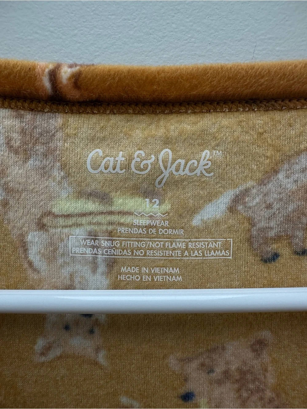 Cat & Jack Mustard Animal-Print Long Sleeve Pajama Set